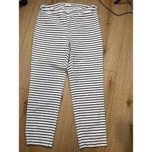 J. Jill Precision Stretch White & Black Striped Pants - Size 16
